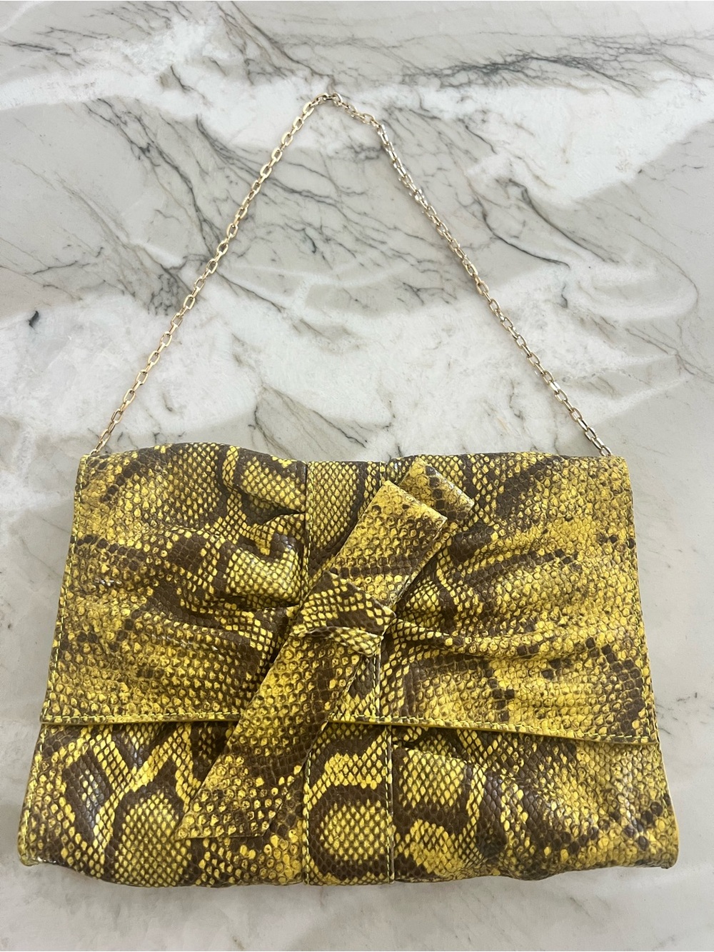 Furla Python Embossed Clutch or Shoulder Bag